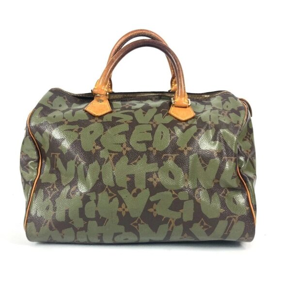 LOUIS VUITTON M92194 MonogramGraffiti Speedy30 Tote Bag Hand Bag khaki/Brown - Picture 1 of 16